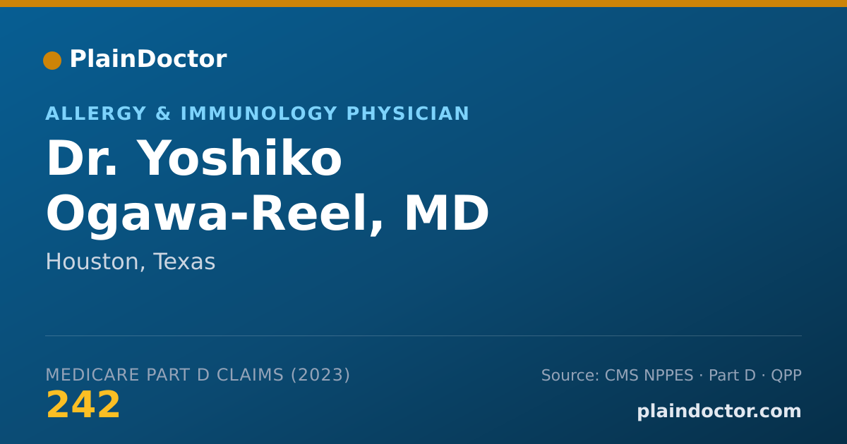 Shareable card for Yoshiko Ogawa-Reel, MD - Allergy & Immunology Physician, Houston, TX