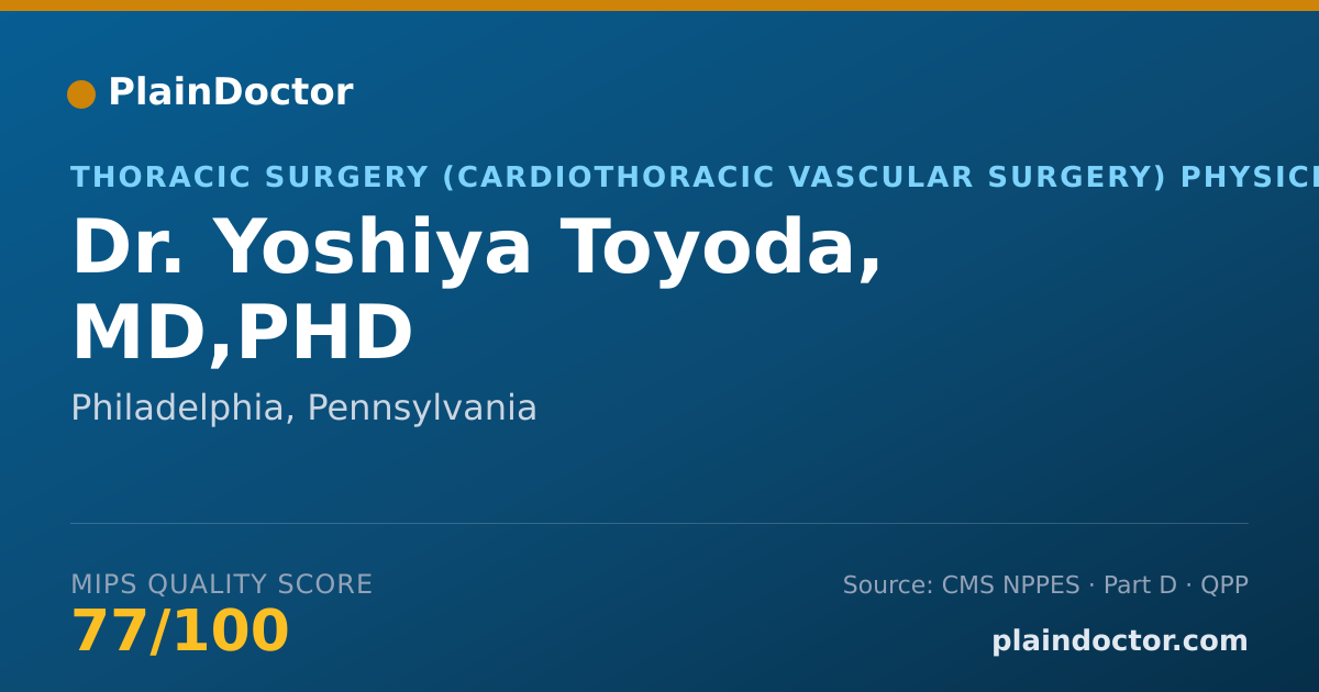 Shareable card for Yoshiya Toyoda, MD,PHD - Thoracic Surgery (Cardiothoracic Vascular Surgery) Physician, Philadelphia, PA