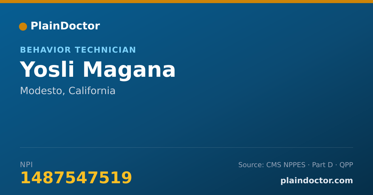 Shareable card for Yosli Magana - Behavior Technician, Modesto, CA