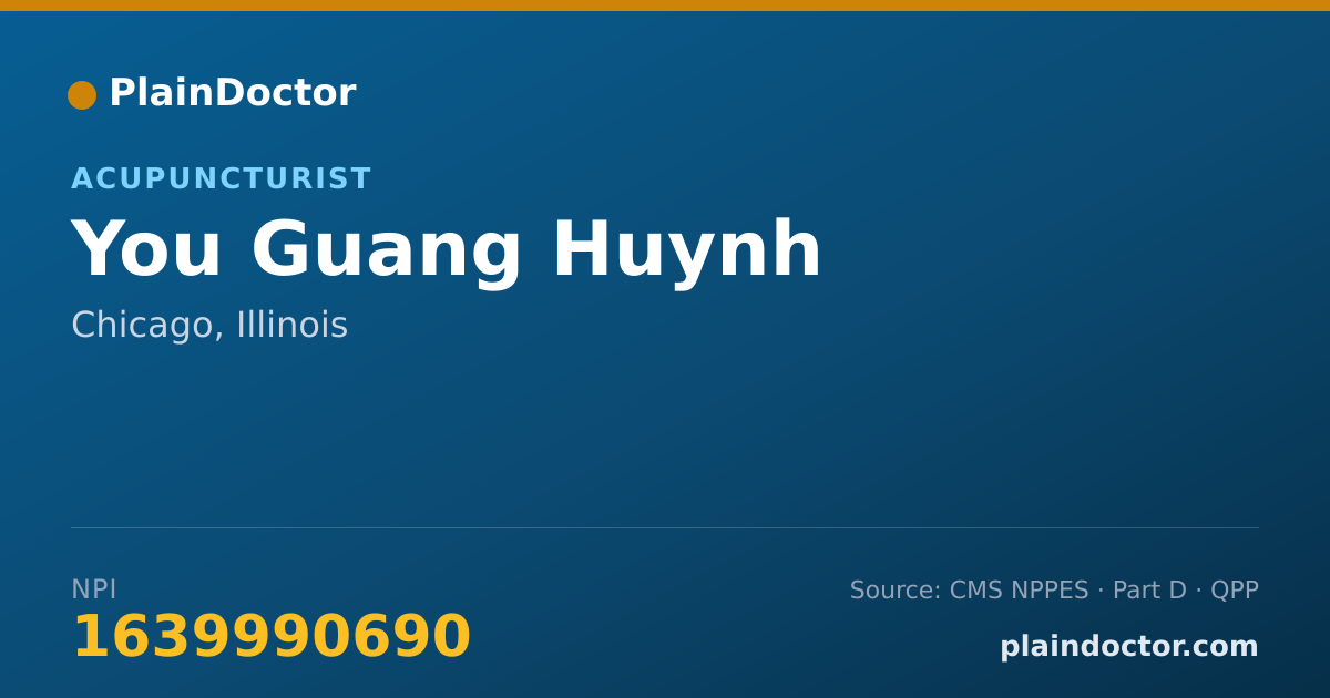 Shareable card for You Guang Huynh - Acupuncturist, Chicago, IL