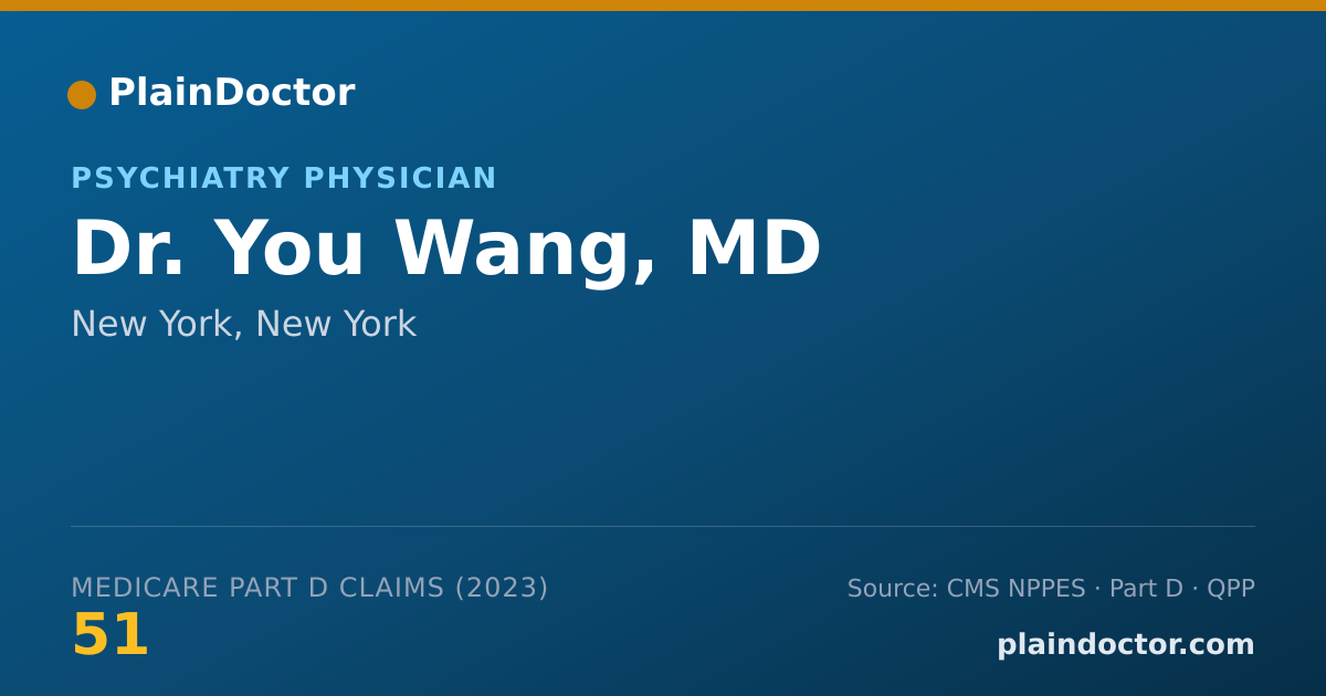 Shareable card for You Wang, MD - Psychiatry Physician, New York, NY