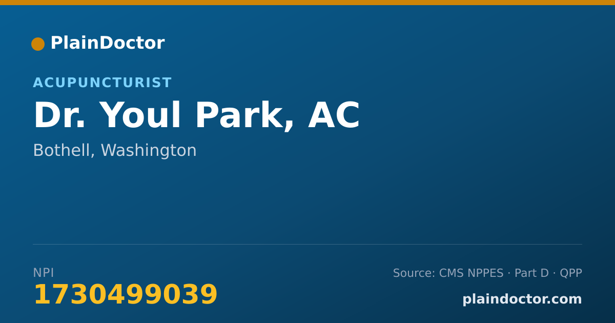 Shareable card for Youl Park, AC - Acupuncturist, Bothell, WA