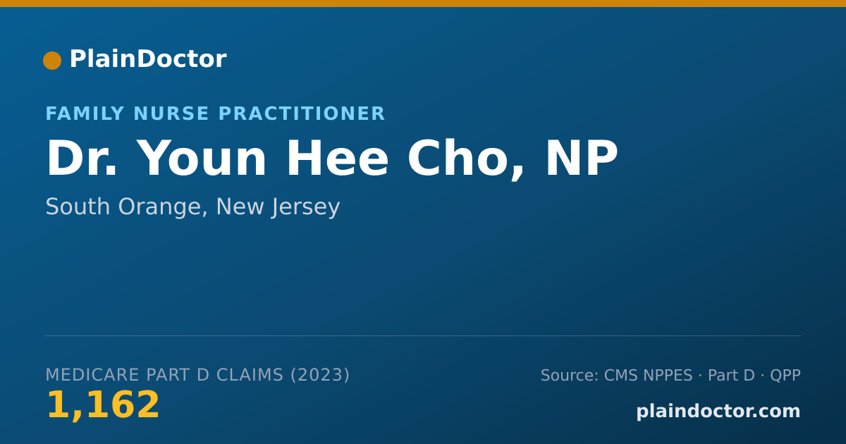 Shareable card for Youn Hee Cho, NP - Family Nurse Practitioner, South Orange, NJ