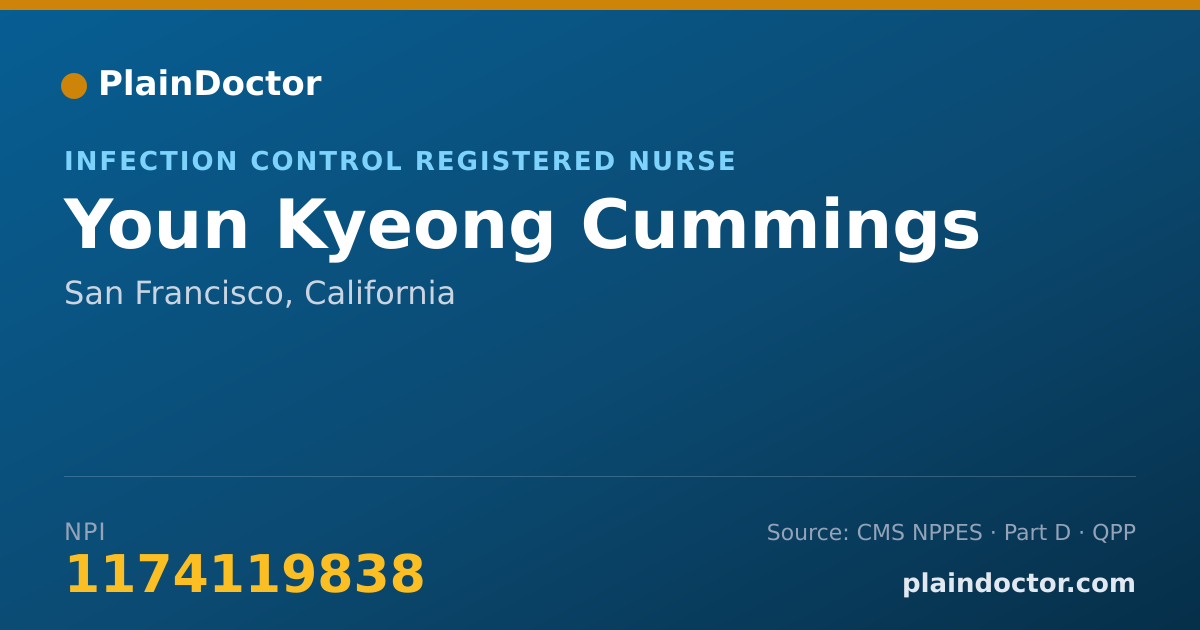 Shareable card for Youn Kyeong Cummings - Infection Control Registered Nurse, San Francisco, CA