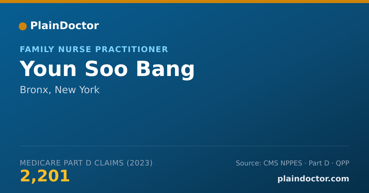 Shareable card for Youn Soo Bang - Family Nurse Practitioner, Bronx, NY