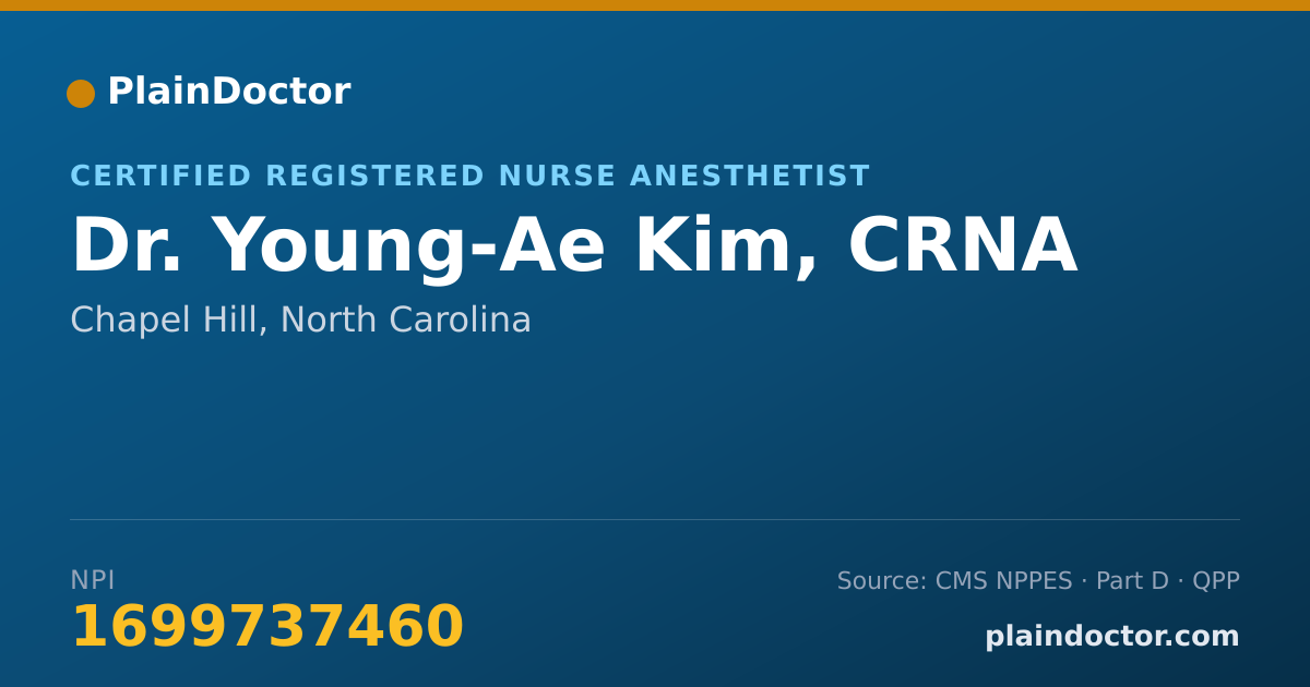 Shareable card for Young-Ae Kim, CRNA - Certified Registered Nurse Anesthetist, Chapel Hill, NC