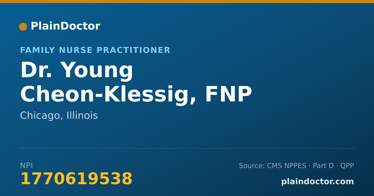 Shareable card for Young Cheon-Klessig, FNP - Family Nurse Practitioner, Chicago, IL