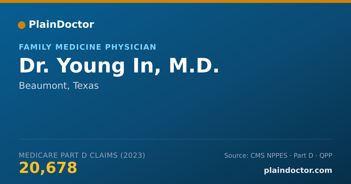 Shareable card for Young In, M.D. - Family Medicine Physician, Beaumont, TX