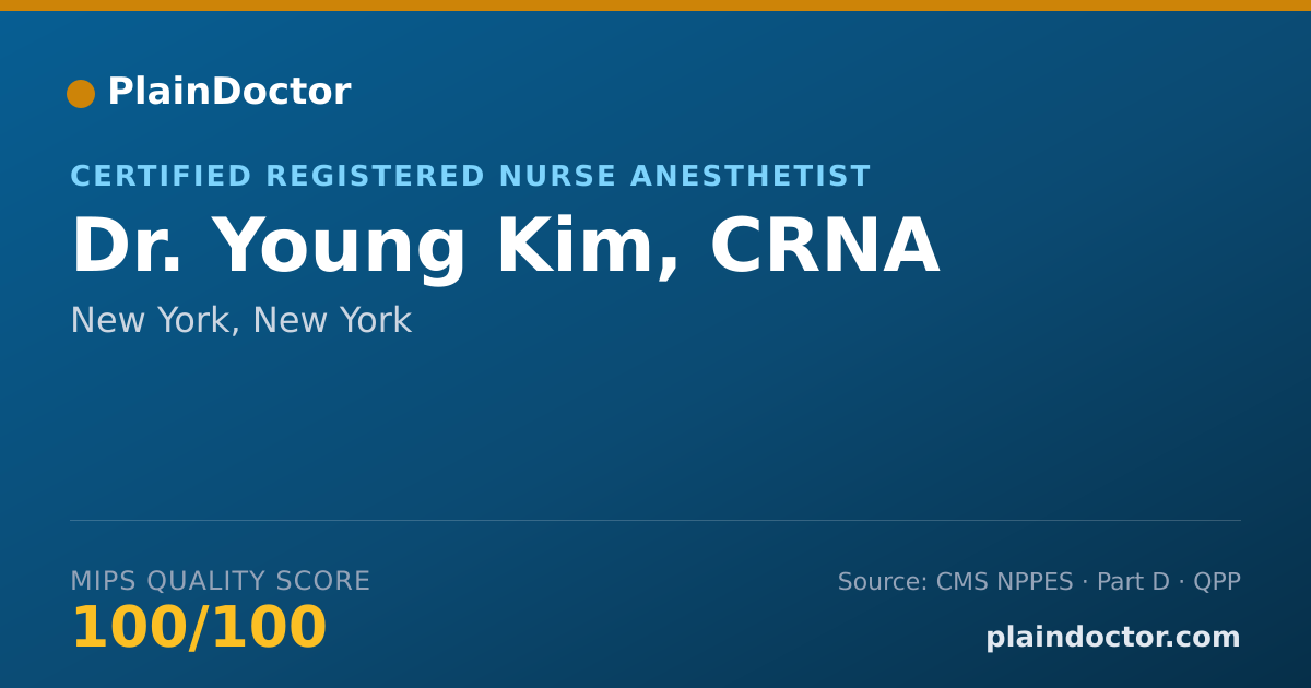 Shareable card for Young Kim, CRNA - Certified Registered Nurse Anesthetist, New York, NY