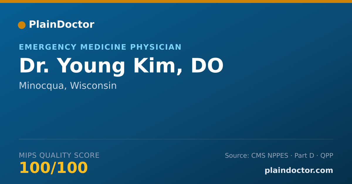 Shareable card for Young Kim, DO - Emergency Medicine Physician, Minocqua, WI