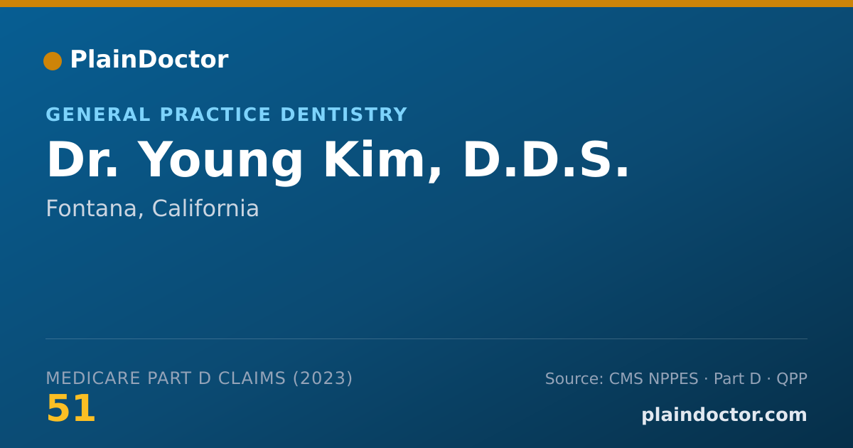 Shareable card for Young Kim, D.D.S. - General Practice Dentistry, Fontana, CA