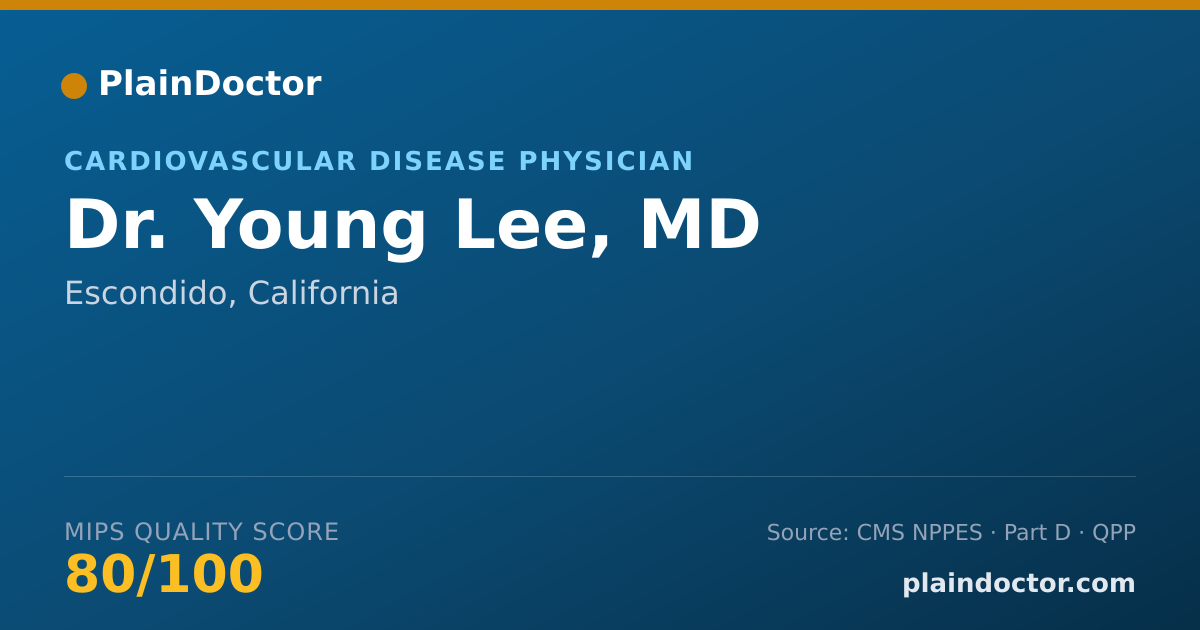 Shareable card for Young Lee, MD - Cardiovascular Disease Physician, Escondido, CA