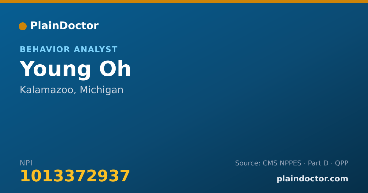 Shareable card for Young Oh - Behavior Analyst, Kalamazoo, MI