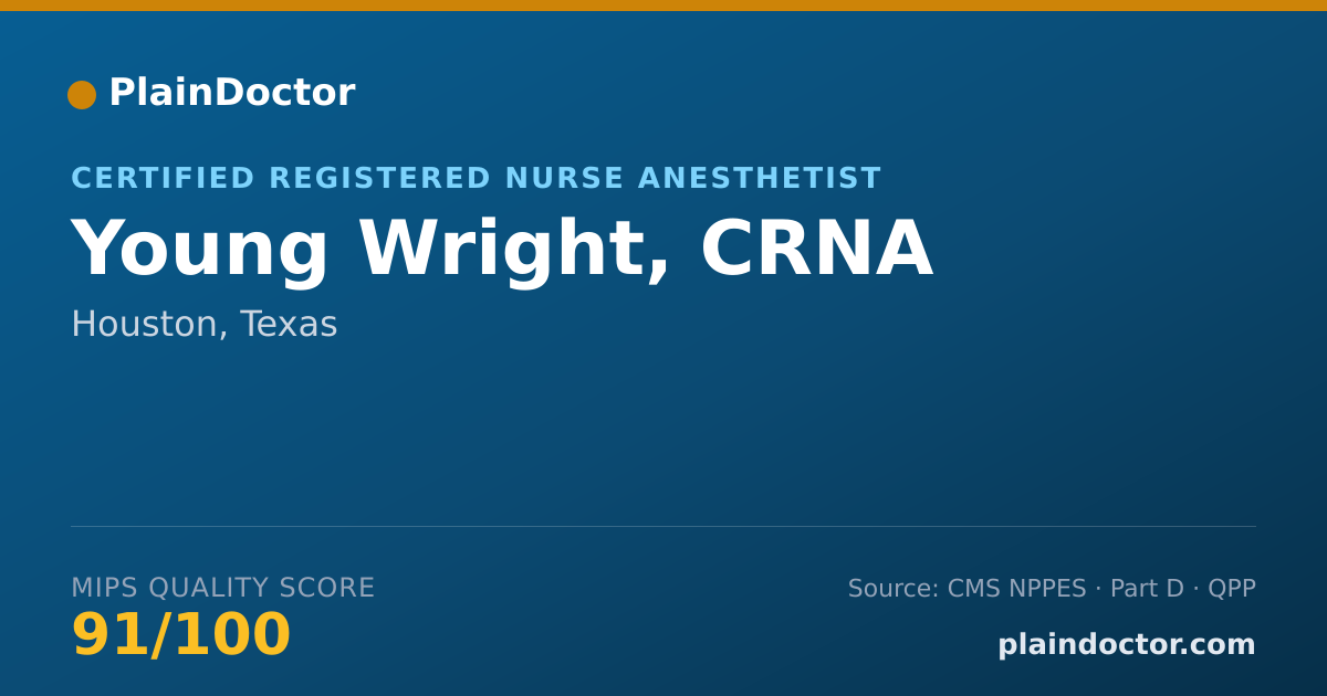 Shareable card for Young Wright, CRNA - Certified Registered Nurse Anesthetist, Houston, TX