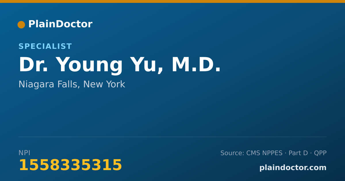 Shareable card for Young Yu, M.D. - Specialist, Niagara Falls, NY