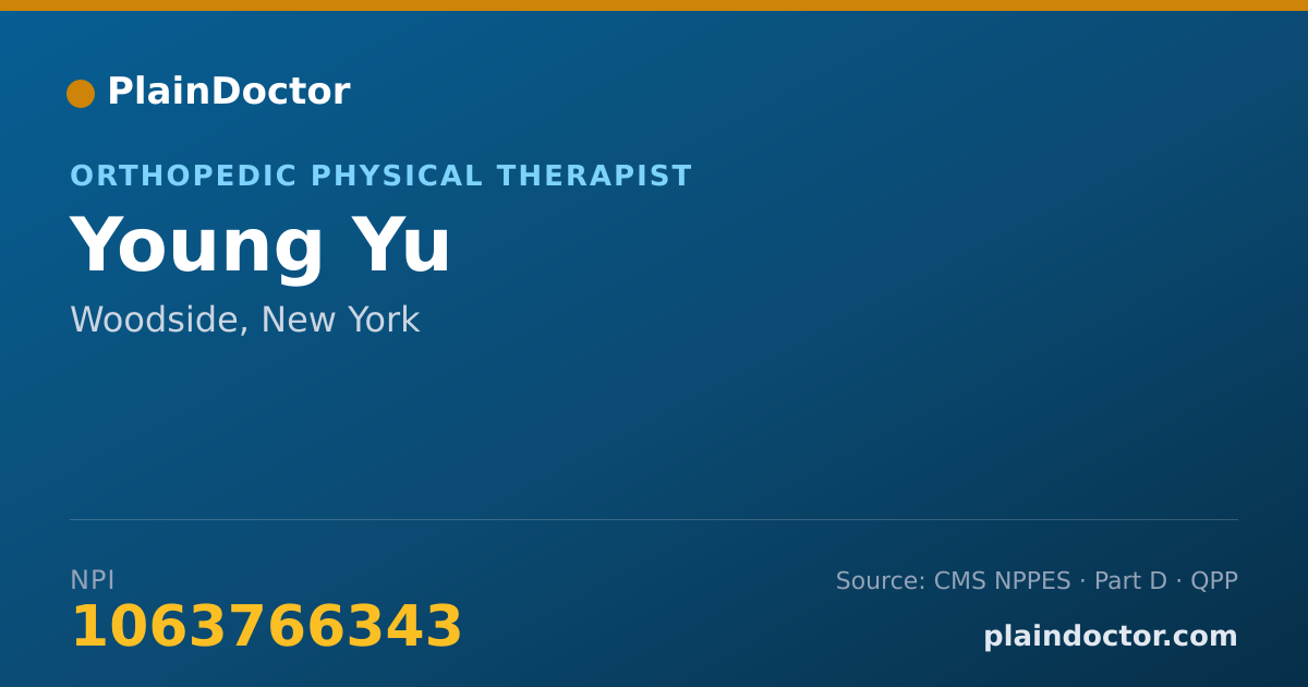 Shareable card for Young Yu - Orthopedic Physical Therapist, Woodside, NY