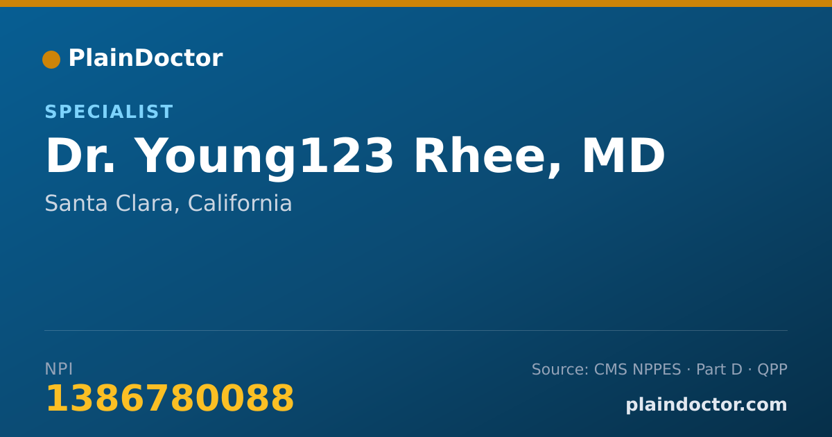 Shareable card for Young123 Rhee, MD - Specialist, Santa Clara, CA