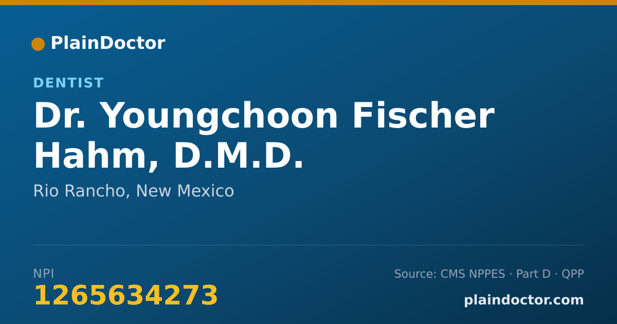 Shareable card for Youngchoon Fischer Hahm, D.M.D. - Dentist, Rio Rancho, NM