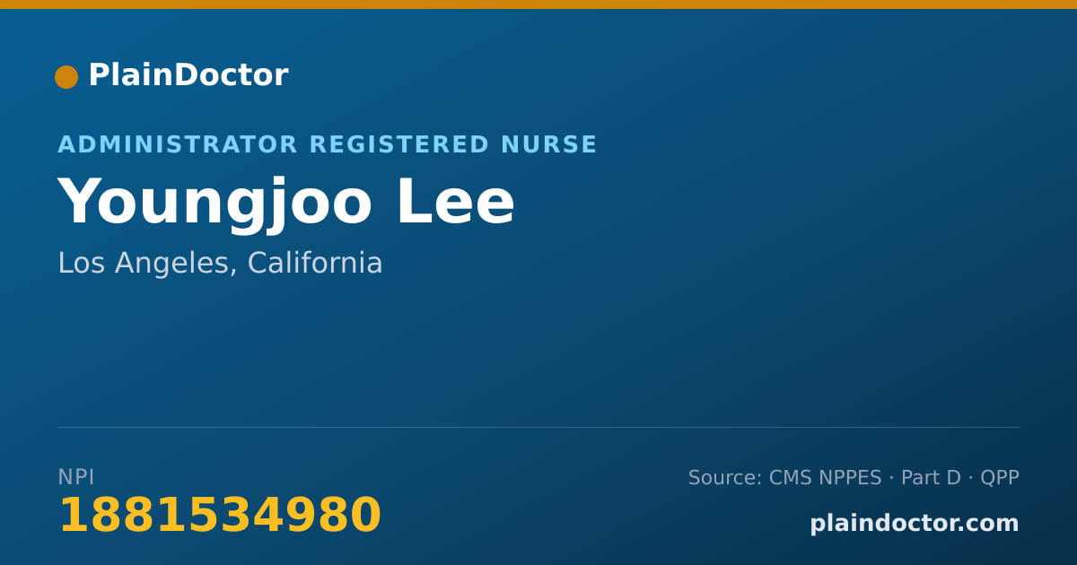 Shareable card for Youngjoo Lee - Administrator Registered Nurse, Los Angeles, CA