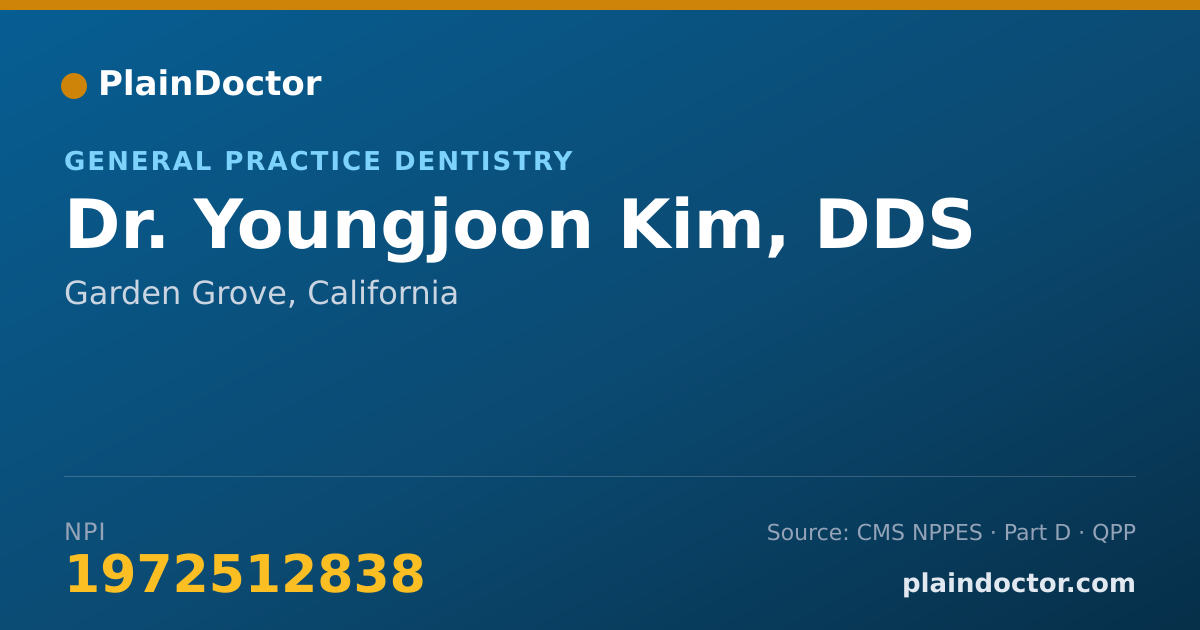 Shareable card for Youngjoon Kim, DDS - General Practice Dentistry, Garden Grove, CA