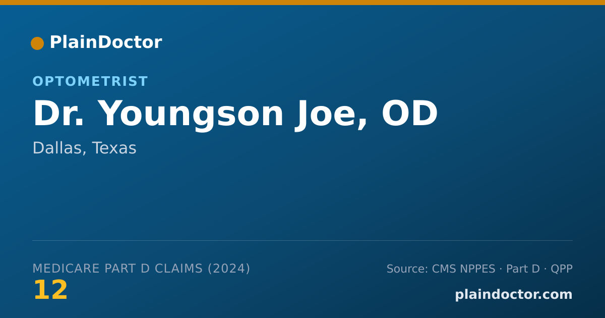 Shareable card for Youngson Joe, OD - Optometrist, Dallas, TX