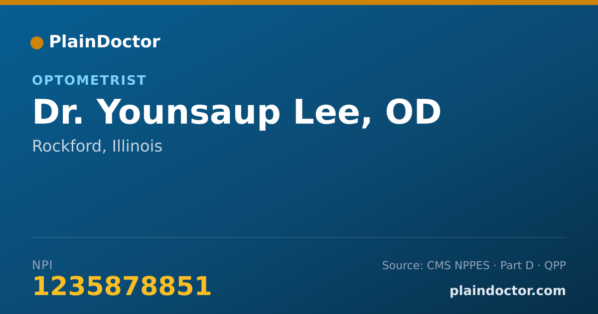 Shareable card for Younsaup Lee, OD - Optometrist, Rockford, IL