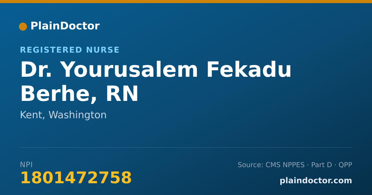 Shareable card for Yourusalem Fekadu Berhe, RN - Registered Nurse, Kent, WA