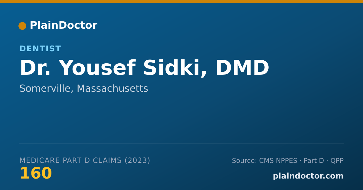 Shareable card for Yousef Sidki, DMD - Dentist, Somerville, MA