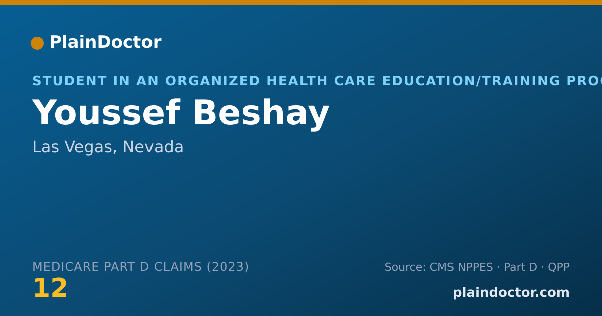 Shareable card for Youssef Beshay - Student in an Organized Health Care Education/Training Program, Las Vegas, NV