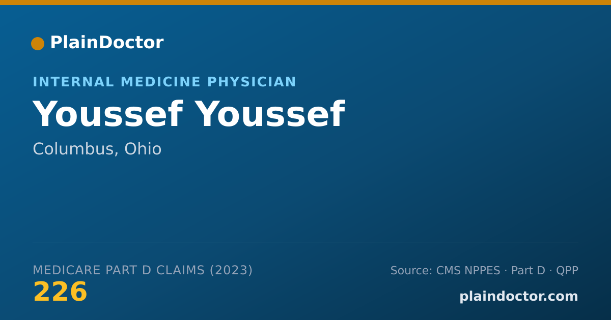Shareable card for Youssef Youssef - Internal Medicine Physician, Columbus, OH