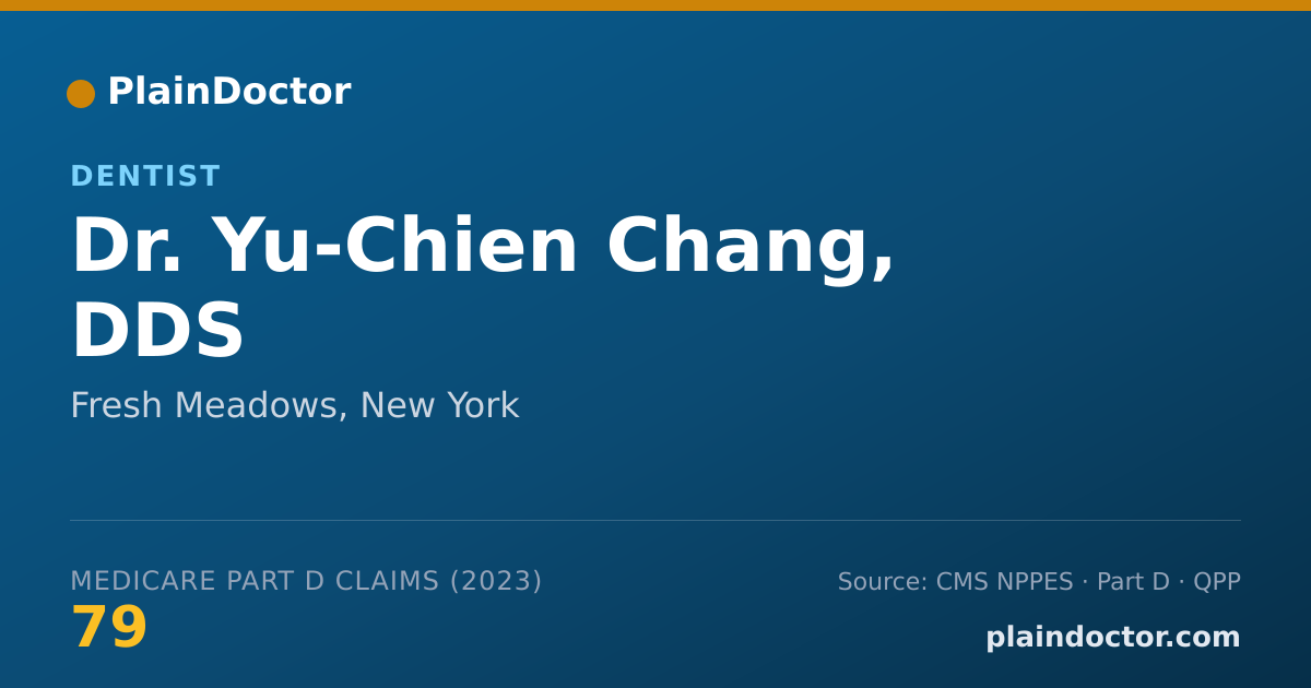Shareable card for Yu-Chien Chang, DDS - Dentist, Fresh Meadows, NY