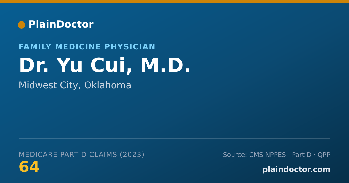 Shareable card for Yu Cui, M.D. - Family Medicine Physician, Midwest City, OK