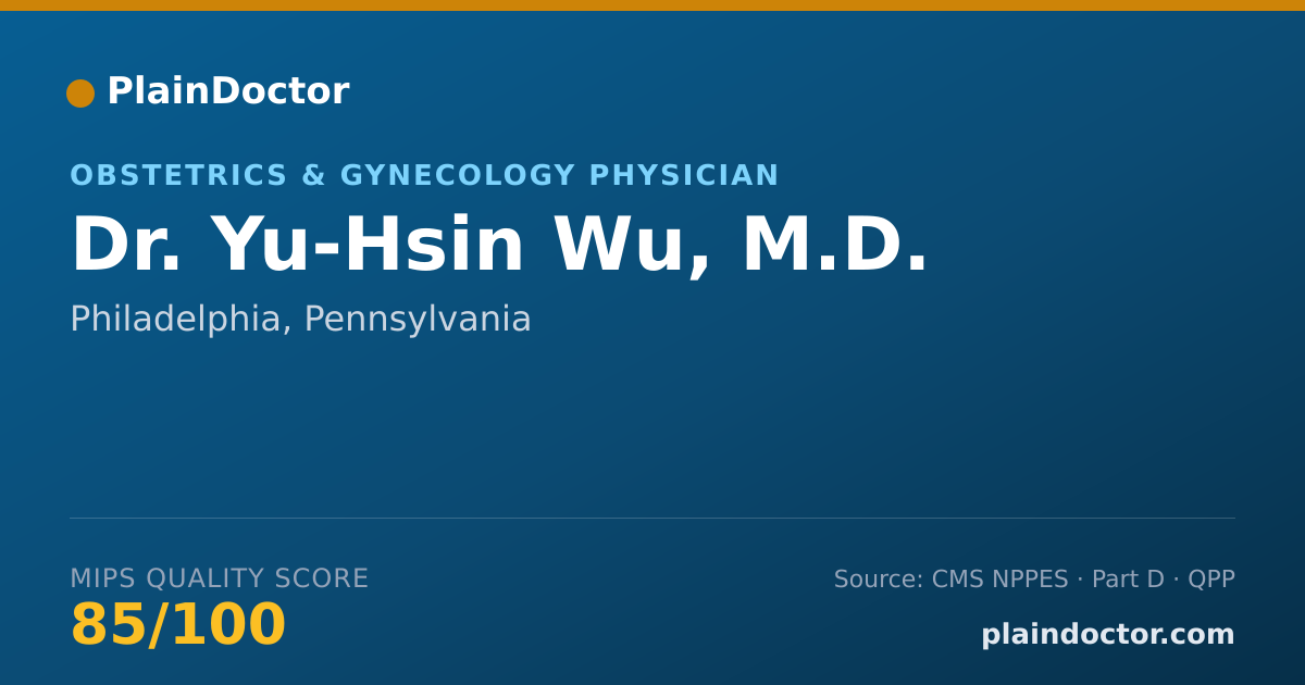 Shareable card for Yu-Hsin Wu, M.D. - Obstetrics & Gynecology Physician, Philadelphia, PA
