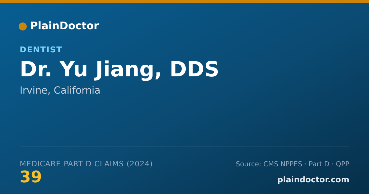 Shareable card for Yu Jiang, DDS - Dentist, Irvine, CA