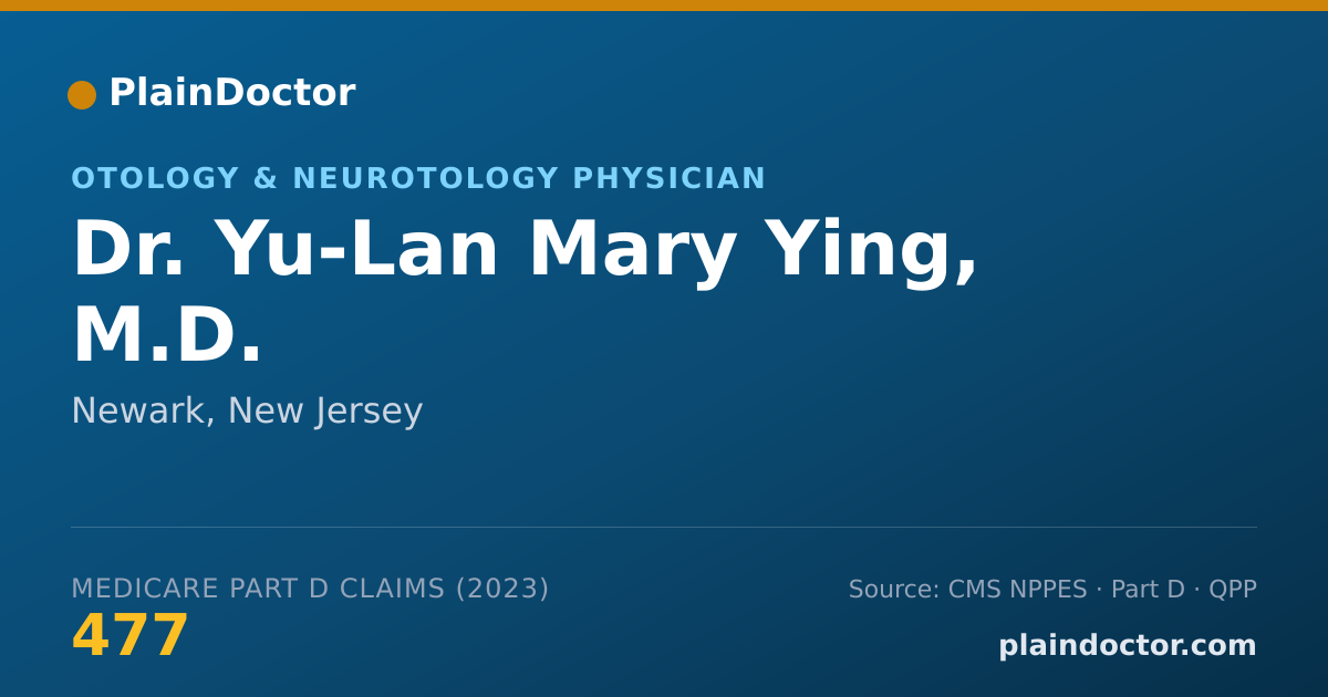Shareable card for Yu-Lan Mary Ying, M.D. - Otology & Neurotology Physician, Newark, NJ
