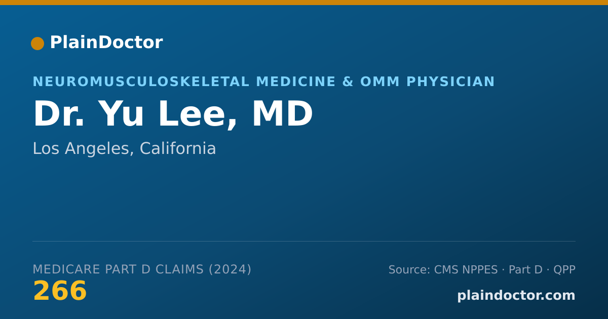 Shareable card for Yu Lee, MD - Neuromusculoskeletal Medicine & OMM Physician, Los Angeles, CA