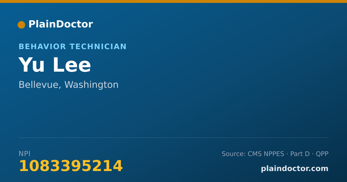 Shareable card for Yu Lee - Behavior Technician, Bellevue, WA