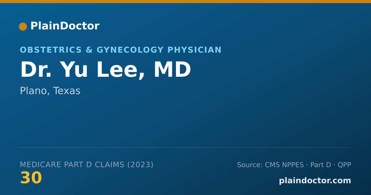 Shareable card for Yu Lee, MD - Obstetrics & Gynecology Physician, Plano, TX