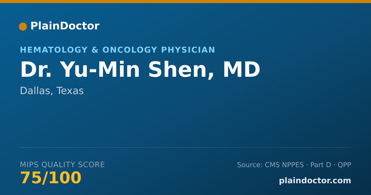 Shareable card for Yu-Min Shen, MD - Hematology & Oncology Physician, Dallas, TX