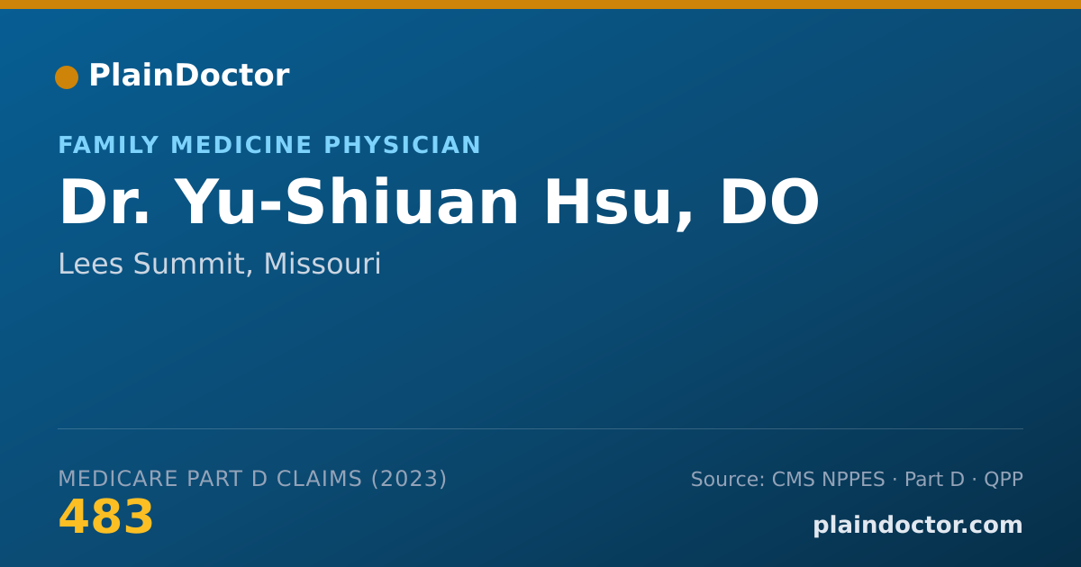 Shareable card for Yu-Shiuan Hsu, DO - Family Medicine Physician, Lees Summit, MO
