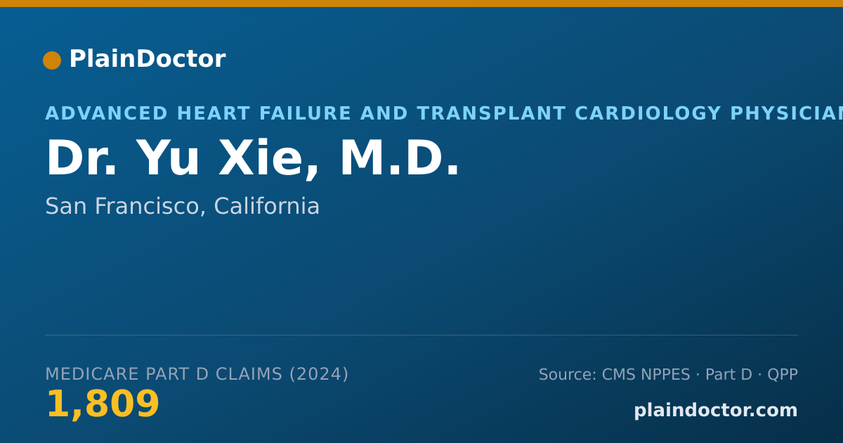 Shareable card for Yu Xie, M.D. - Cardiovascular Disease Physician, San Francisco, CA