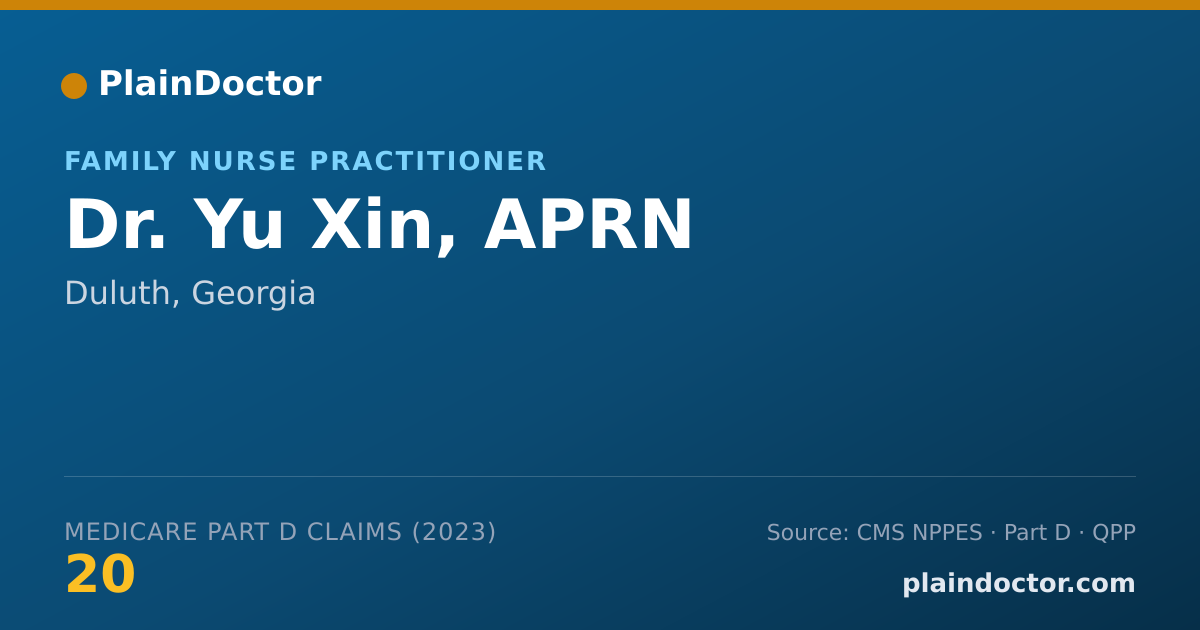 Shareable card for Yu Xin, APRN - Family Nurse Practitioner, Duluth, GA