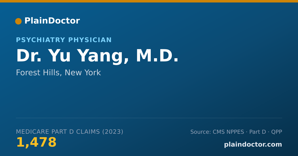 Shareable card for Yu Yang, M.D. - Psychiatry Physician, Forest Hills, NY