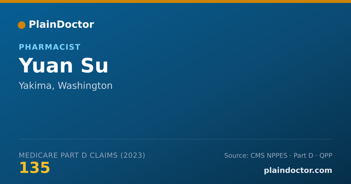 Shareable card for Yuan Su - Pharmacist, Yakima, WA