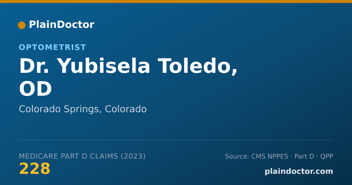 Shareable card for Yubisela Toledo, OD - Optometrist, Colorado Springs, CO