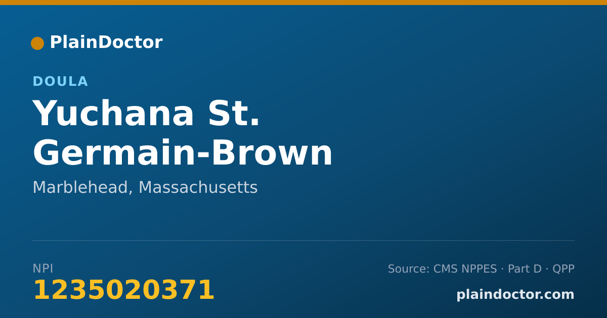 Shareable card for Yuchana St. Germain-Brown - Doula, Marblehead, MA