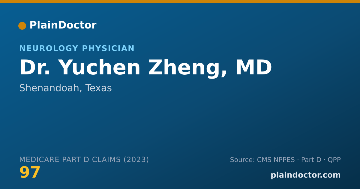 Shareable card for Yuchen Zheng, MD - Neurology Physician, Shenandoah, TX