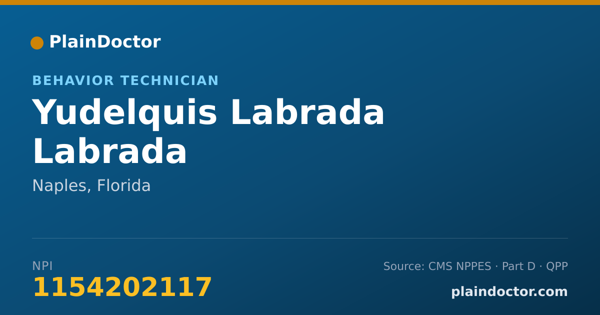 Shareable card for Yudelquis Labrada Labrada - Behavior Technician, Naples, FL