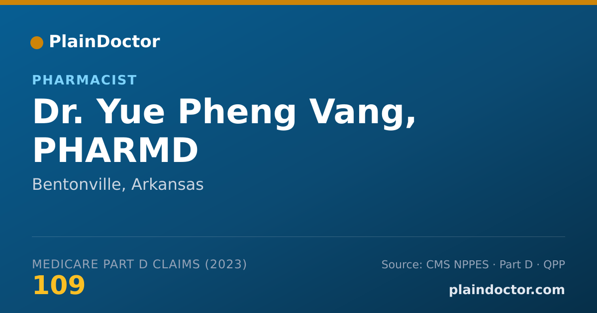 Shareable card for Yue Pheng Vang, PHARMD - Pharmacist, Bentonville, AR