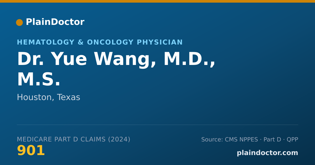 Shareable card for Yue Wang, M.D., M.S. - Internal Medicine Physician, Houston, TX